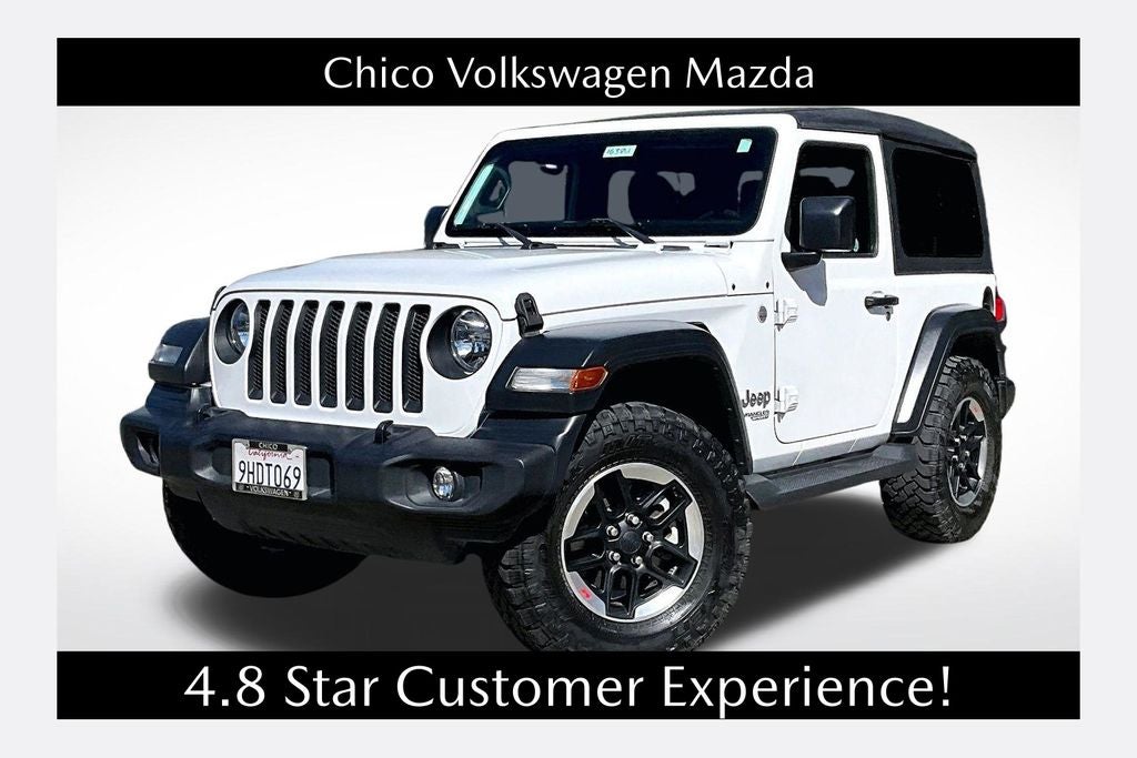 2018 Jeep Wrangler Sport S in Bright White Clearcoat — front three-quarter view