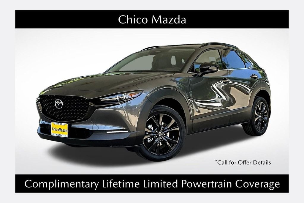 2025 Mazda Mazda CX-30 2.5 Turbo Premium AWD in Machine Gray Metallic — front three-quarter view