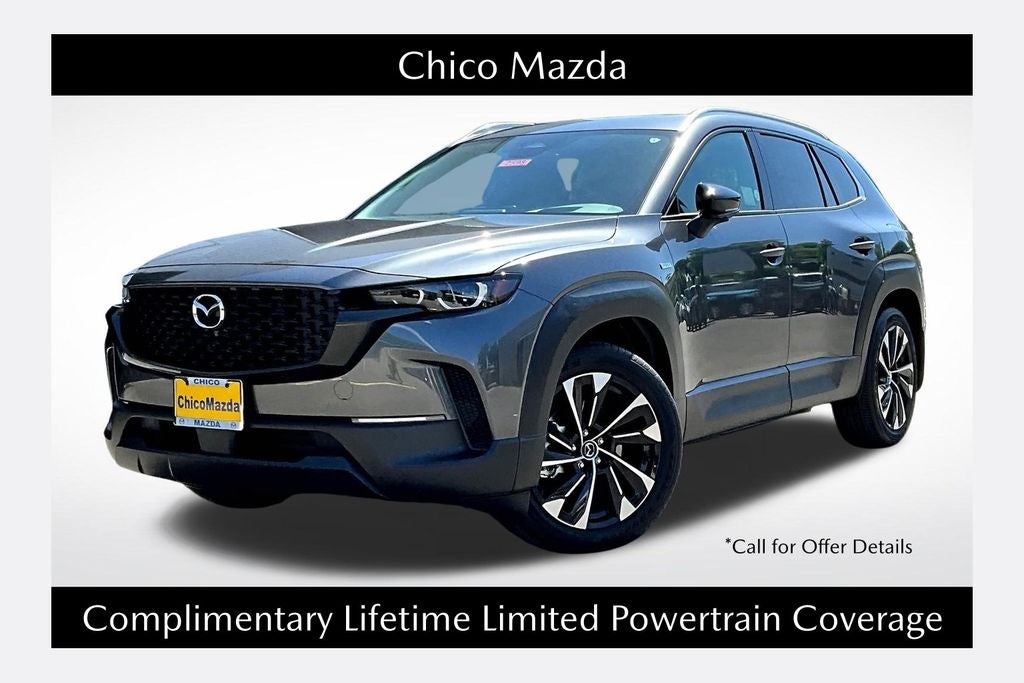 2025 Mazda Mazda CX-50 Hybrid Premium Plus AWD in Machine Gray Metallic — front three-quarter view