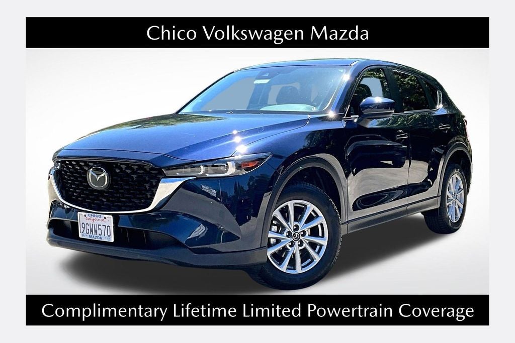 2023 Mazda Mazda CX-5 2.5 S Preferred Package in Deep Crystal Blue Mica — front three-quarter view