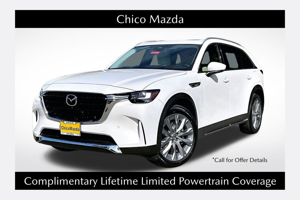 2026 Mazda Mazda CX-90 3.3 Turbo Premium Plus AWD in Rhodium White Premium — front three-quarter view