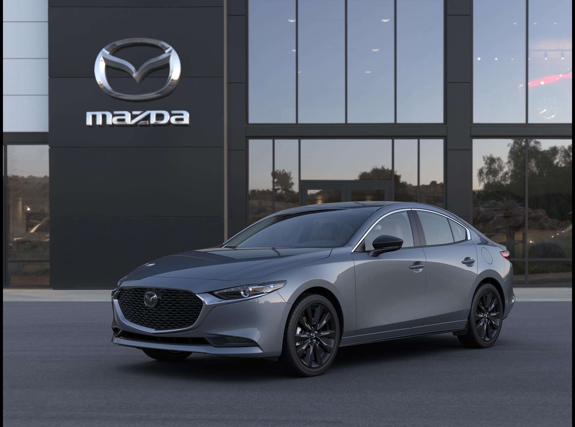 2026 Mazda Mazda3 Sedan 2.5 S Carbon Edition AWD in Polymetal Gray Metallic — front three-quarter view